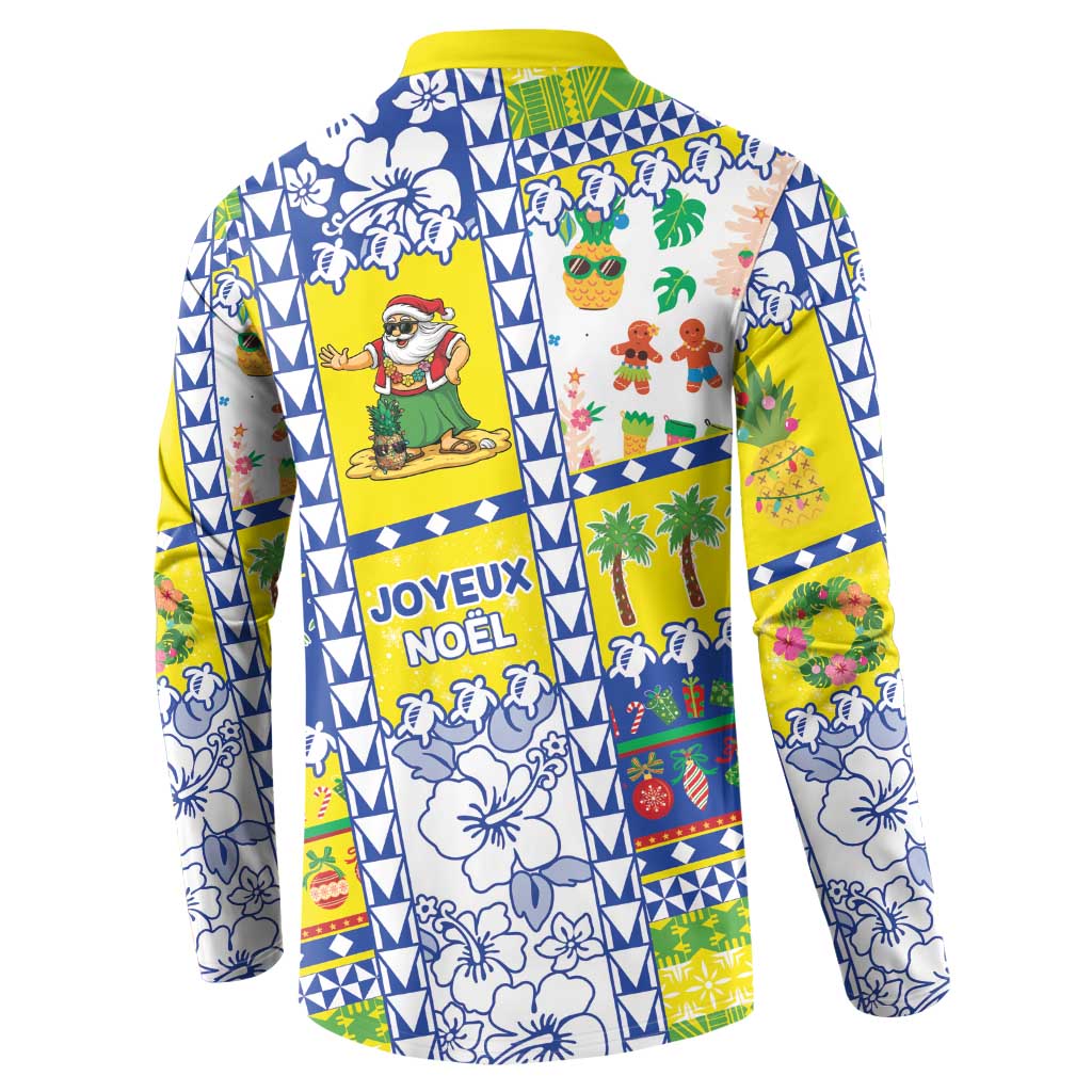 New Caledonia Christmas Button Sweatshirt Festive Beach Vibes LT05 - Polynesian Pride