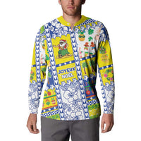 New Caledonia Christmas Button Sweatshirt Festive Beach Vibes LT05 - Polynesian Pride