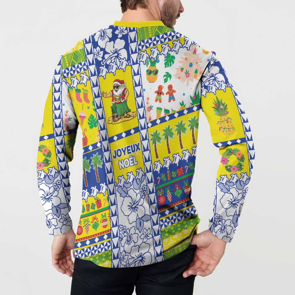 New Caledonia Christmas Button Sweatshirt Festive Beach Vibes LT05 - Polynesian Pride