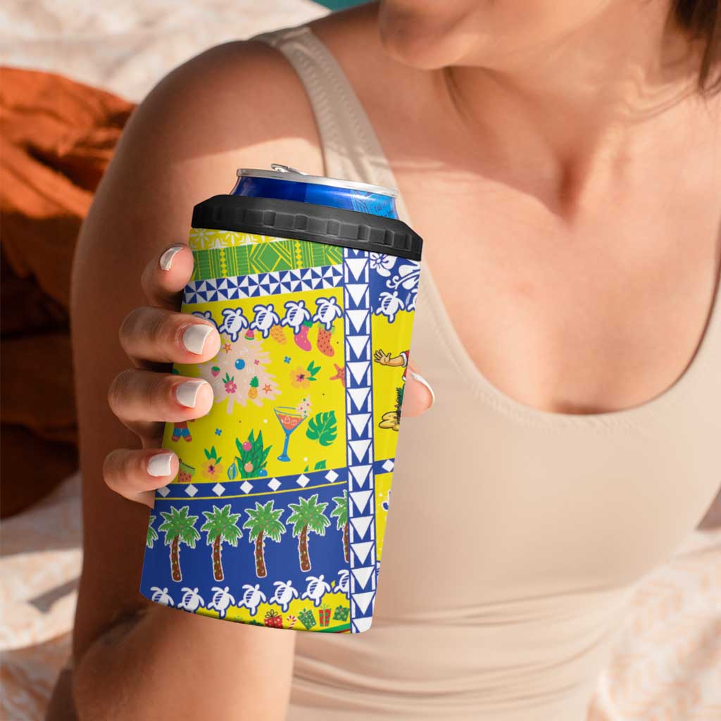 New Caledonia Christmas 4 in 1 Can Cooler Tumbler Festive Beach Vibes - Polynesian Pride