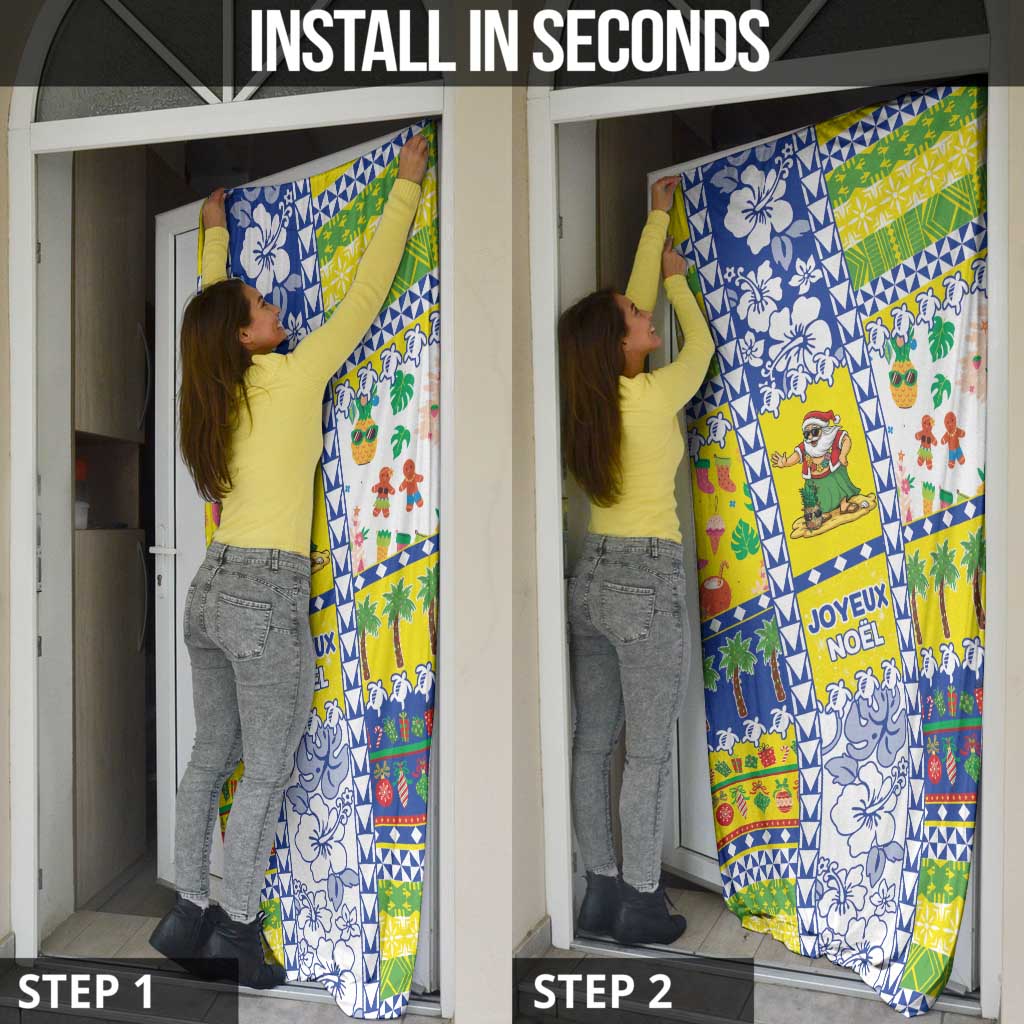 New Caledonia Christmas Door Cover Festive Beach Vibes - Polynesian Pride