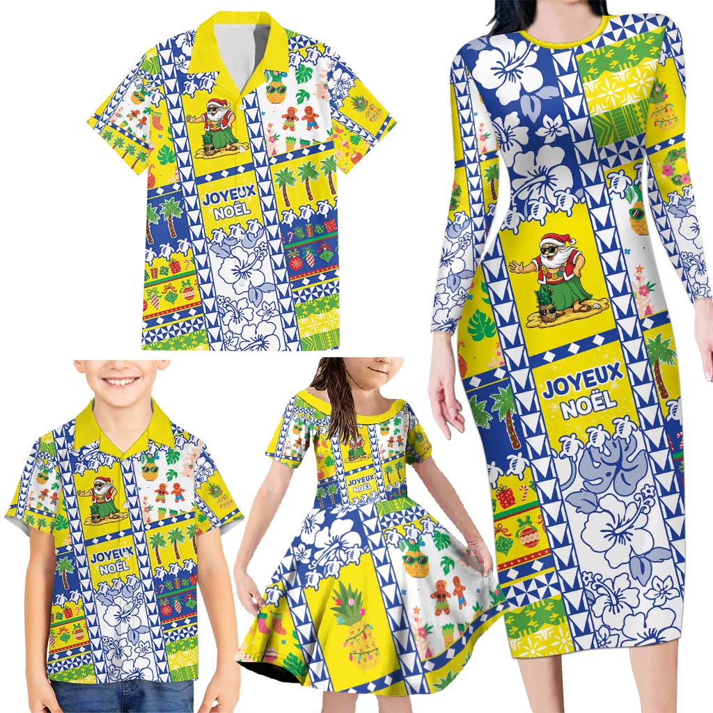 New Caledonia Christmas Family Matching Long Sleeve Bodycon Dress and Hawaiian Shirt Festive Beach Vibes - Polynesian Pride