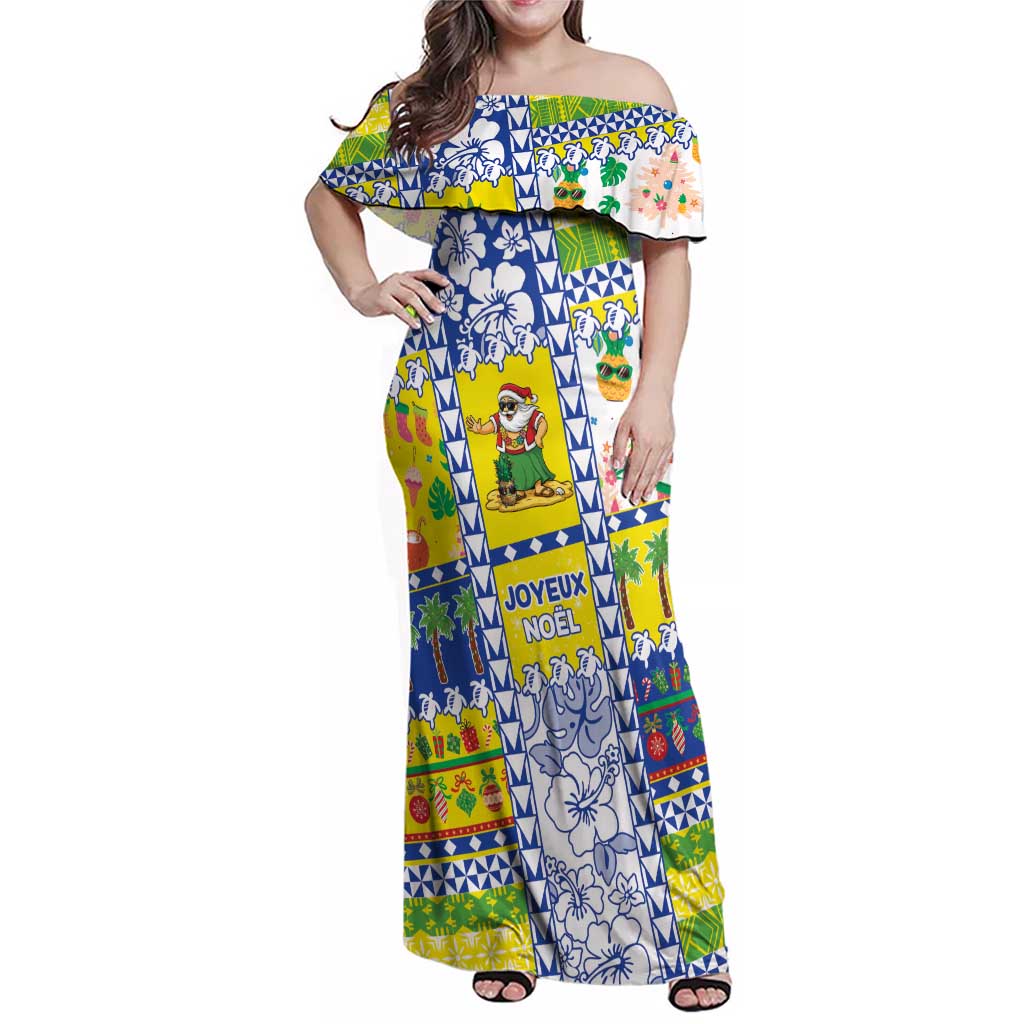 New Caledonia Christmas Family Matching Off Shoulder Maxi Dress and Hawaiian Shirt Festive Beach Vibes - Polynesian Pride
