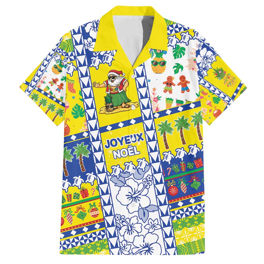 New Caledonia Christmas Family Matching Off Shoulder Short Dress and Hawaiian Shirt Festive Beach Vibes - Polynesian Pride