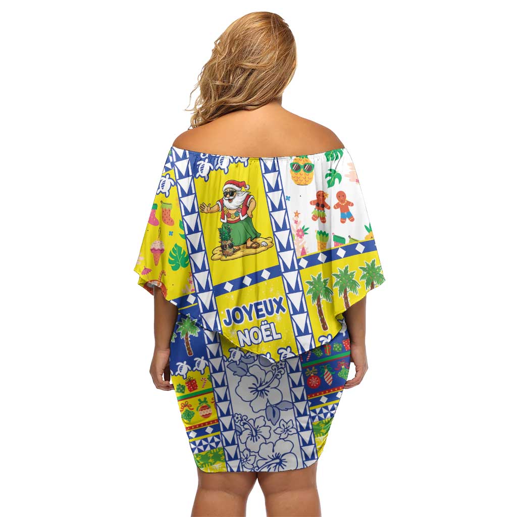 New Caledonia Christmas Family Matching Off Shoulder Short Dress and Hawaiian Shirt Festive Beach Vibes - Polynesian Pride