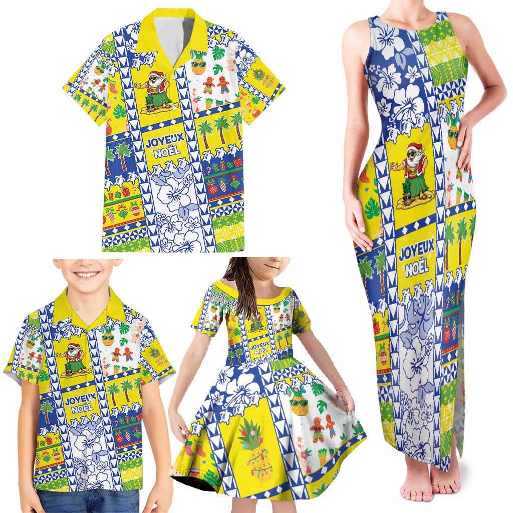 New Caledonia Christmas Family Matching Tank Maxi Dress and Hawaiian Shirt Festive Beach Vibes - Polynesian Pride