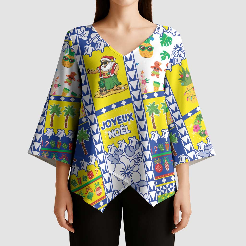 New Caledonia Christmas Kimono Sleeve Blouse Festive Beach Vibes - Polynesian Pride