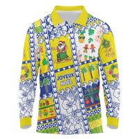 New Caledonia Christmas Long Sleeve Polo Shirt Festive Beach Vibes LT05 Yellow - Polynesian Pride