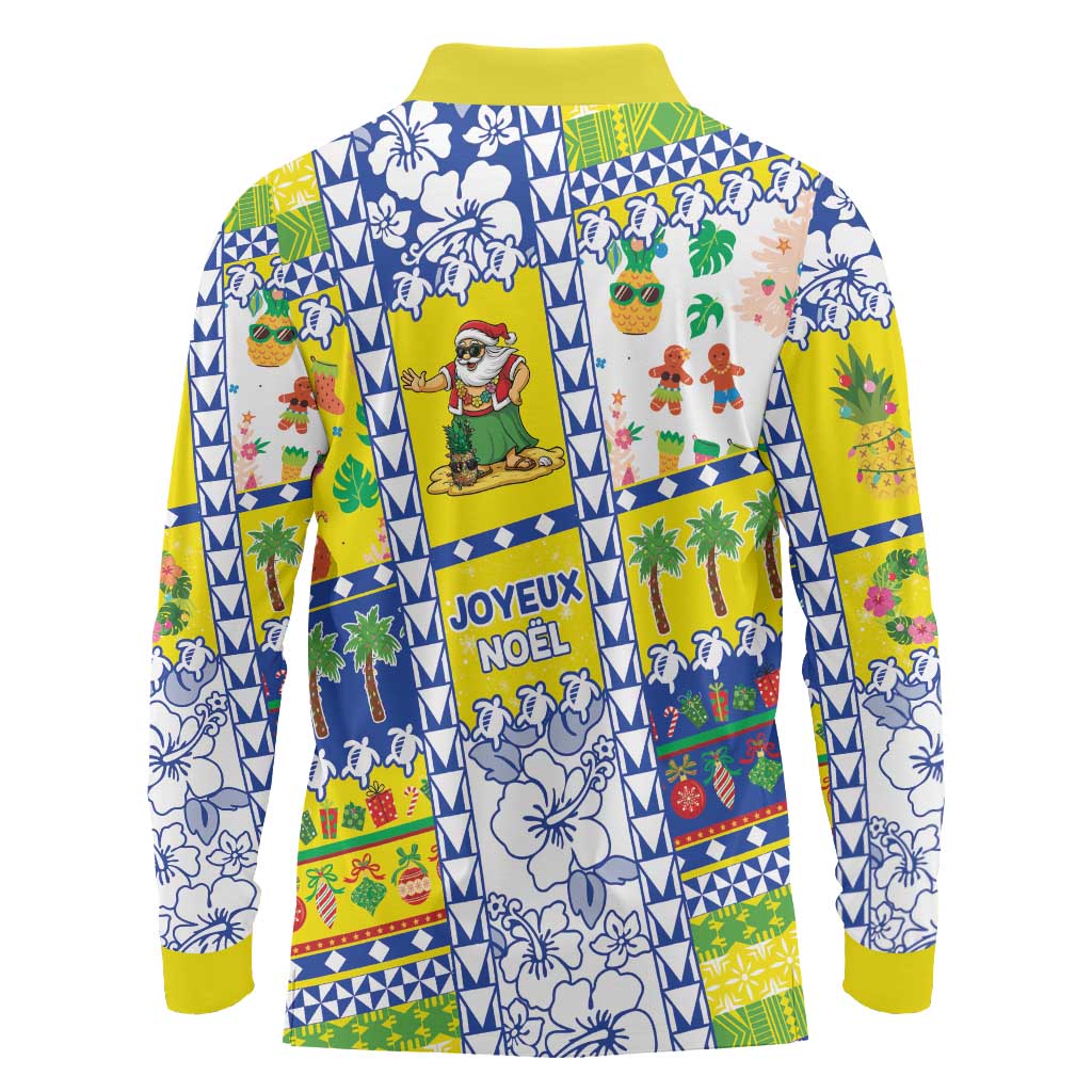 New Caledonia Christmas Long Sleeve Polo Shirt Festive Beach Vibes LT05 - Polynesian Pride