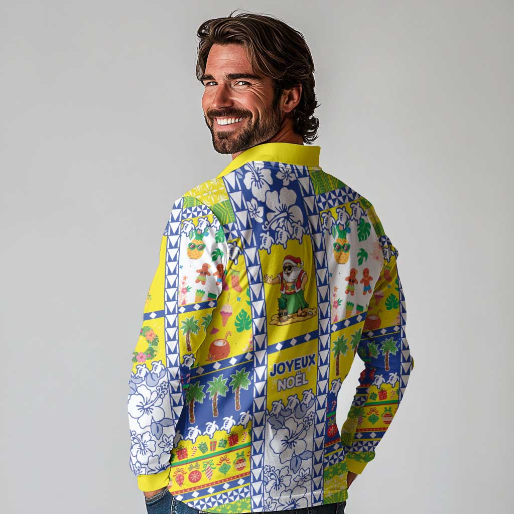 New Caledonia Christmas Long Sleeve Polo Shirt Festive Beach Vibes LT05 - Polynesian Pride