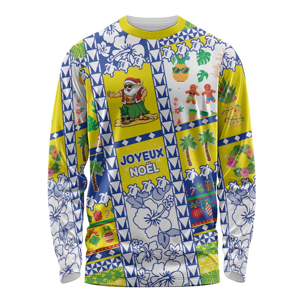 New Caledonia Christmas Long Sleeve Shirt Festive Beach Vibes LT05 Unisex Yellow - Polynesian Pride