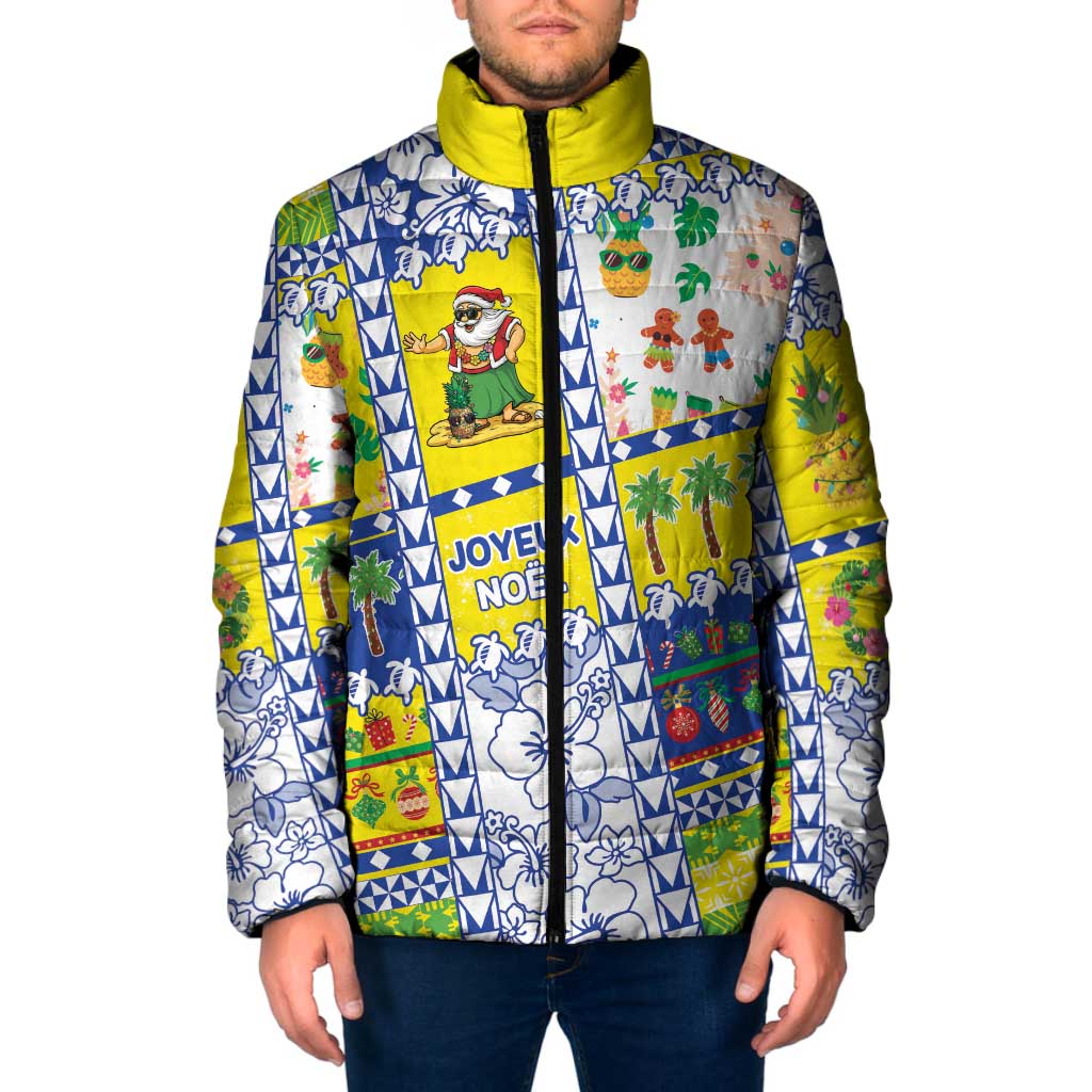 New Caledonia Christmas Padded Jacket Festive Beach Vibes LT05 Men Yellow - Polynesian Pride