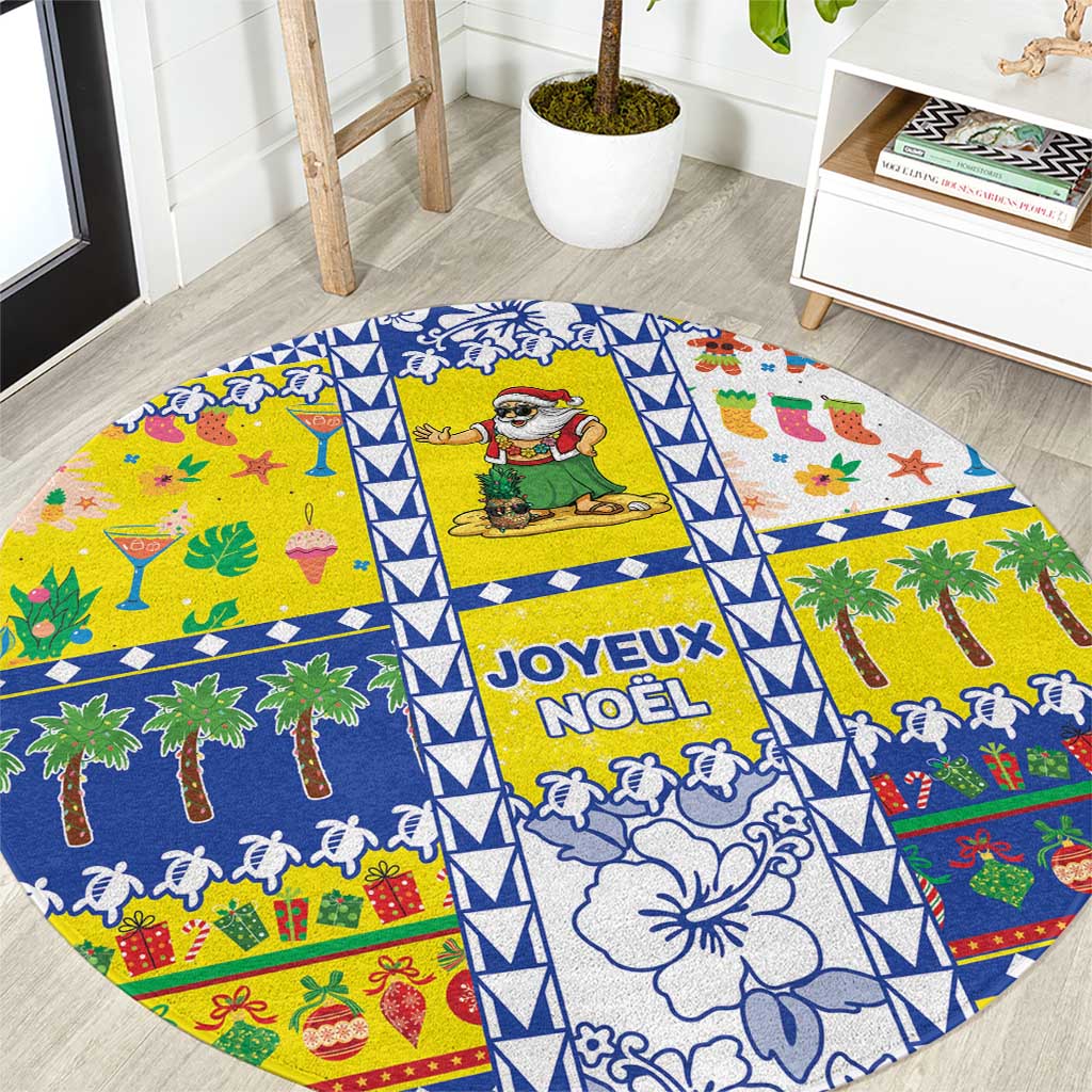 New Caledonia Christmas Round Carpet Festive Beach Vibes LT05 Yellow - Polynesian Pride