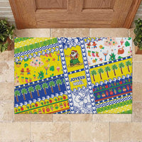 New Caledonia Christmas Rubber Doormat Festive Beach Vibes LT05 Yellow - Polynesian Pride