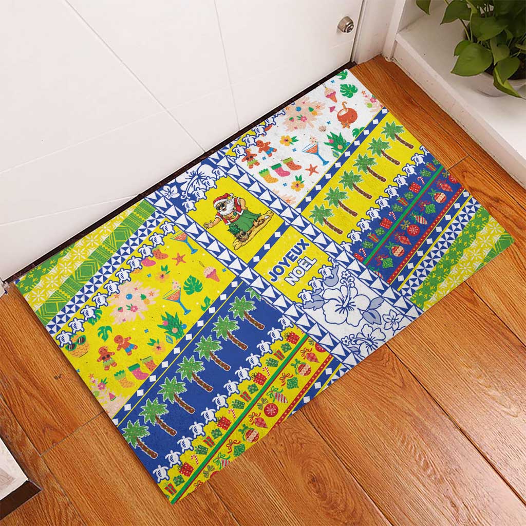 New Caledonia Christmas Rubber Doormat Festive Beach Vibes LT05 - Polynesian Pride