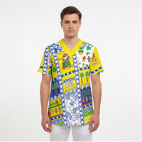 New Caledonia Christmas Scrub Top Festive Beach Vibes LT05 - Polynesian Pride
