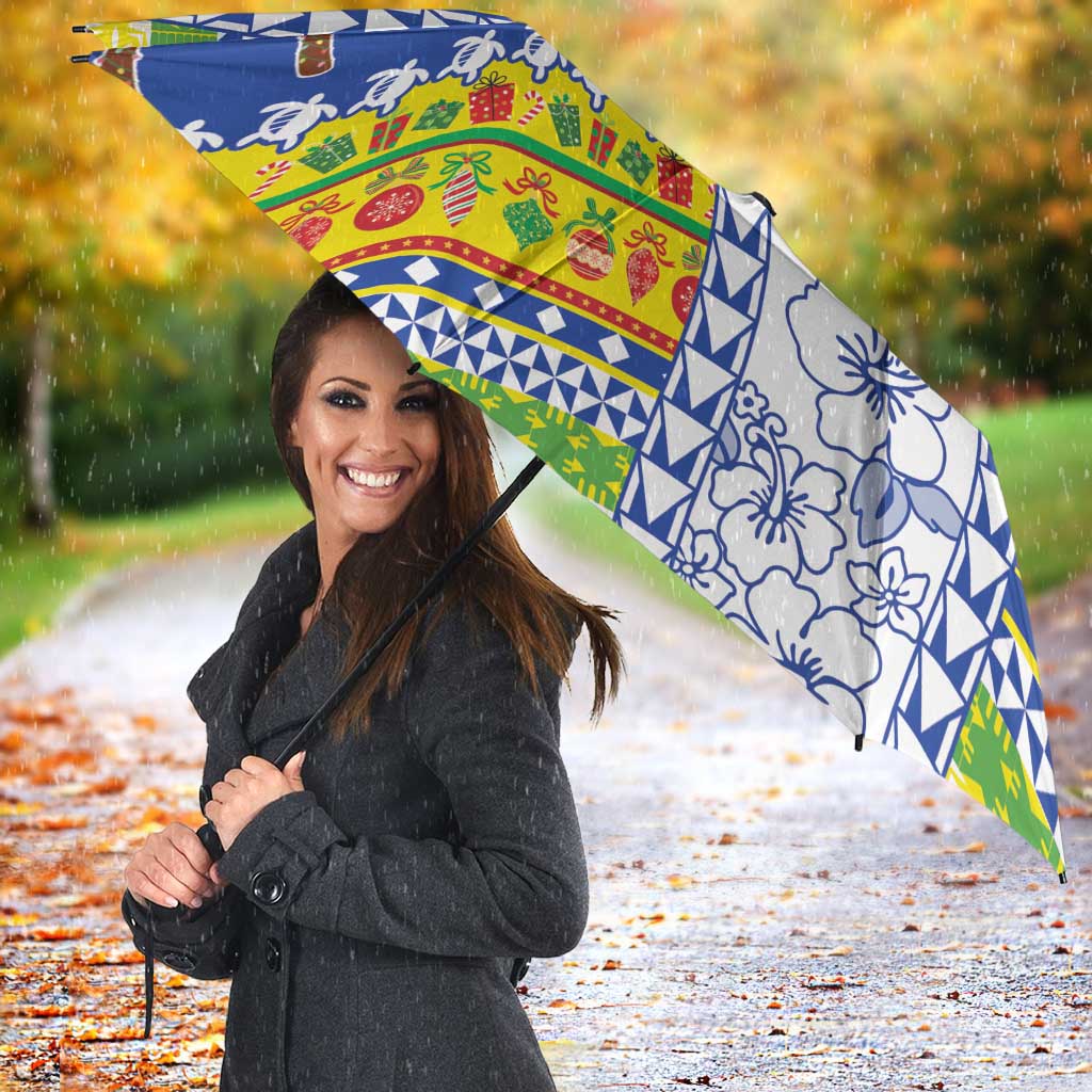 New Caledonia Christmas Umbrella Festive Beach Vibes - Polynesian Pride