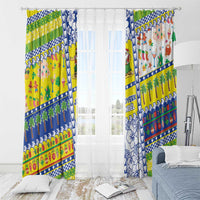 New Caledonia Christmas Window Curtain Festive Beach Vibes - Polynesian Pride