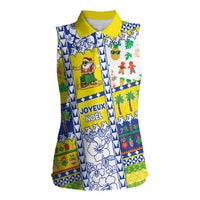 New Caledonia Christmas Women Sleeveless Polo Shirt Festive Beach Vibes LT05 Female Yellow - Polynesian Pride