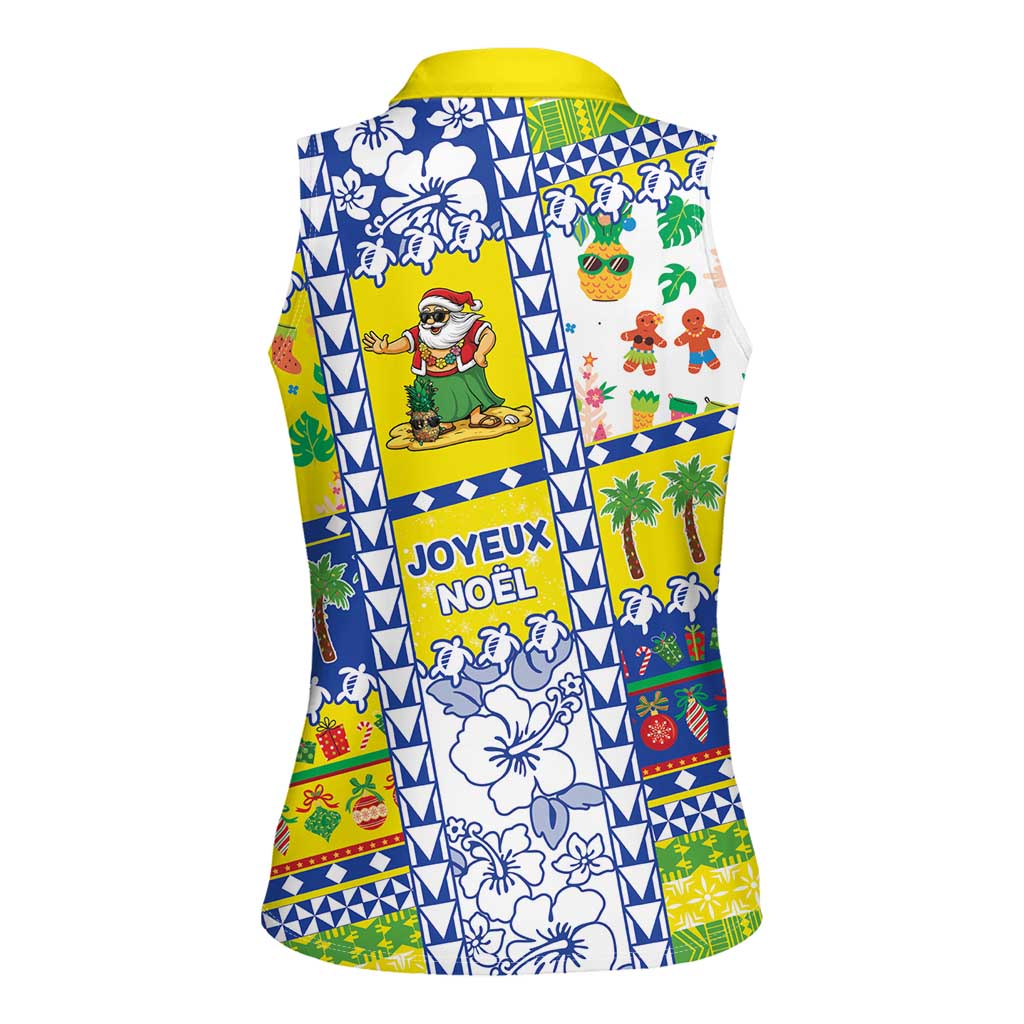 New Caledonia Christmas Women Sleeveless Polo Shirt Festive Beach Vibes LT05 - Polynesian Pride