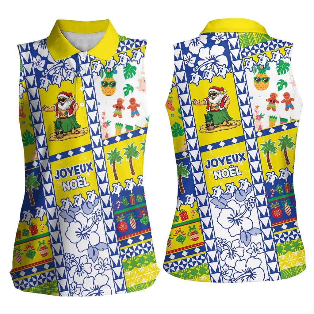 New Caledonia Christmas Women Sleeveless Polo Shirt Festive Beach Vibes LT05 - Polynesian Pride