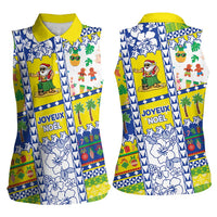 New Caledonia Christmas Women Sleeveless Polo Shirt Festive Beach Vibes LT05 - Polynesian Pride