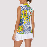 New Caledonia Christmas Women Sleeveless Polo Shirt Festive Beach Vibes LT05 - Polynesian Pride