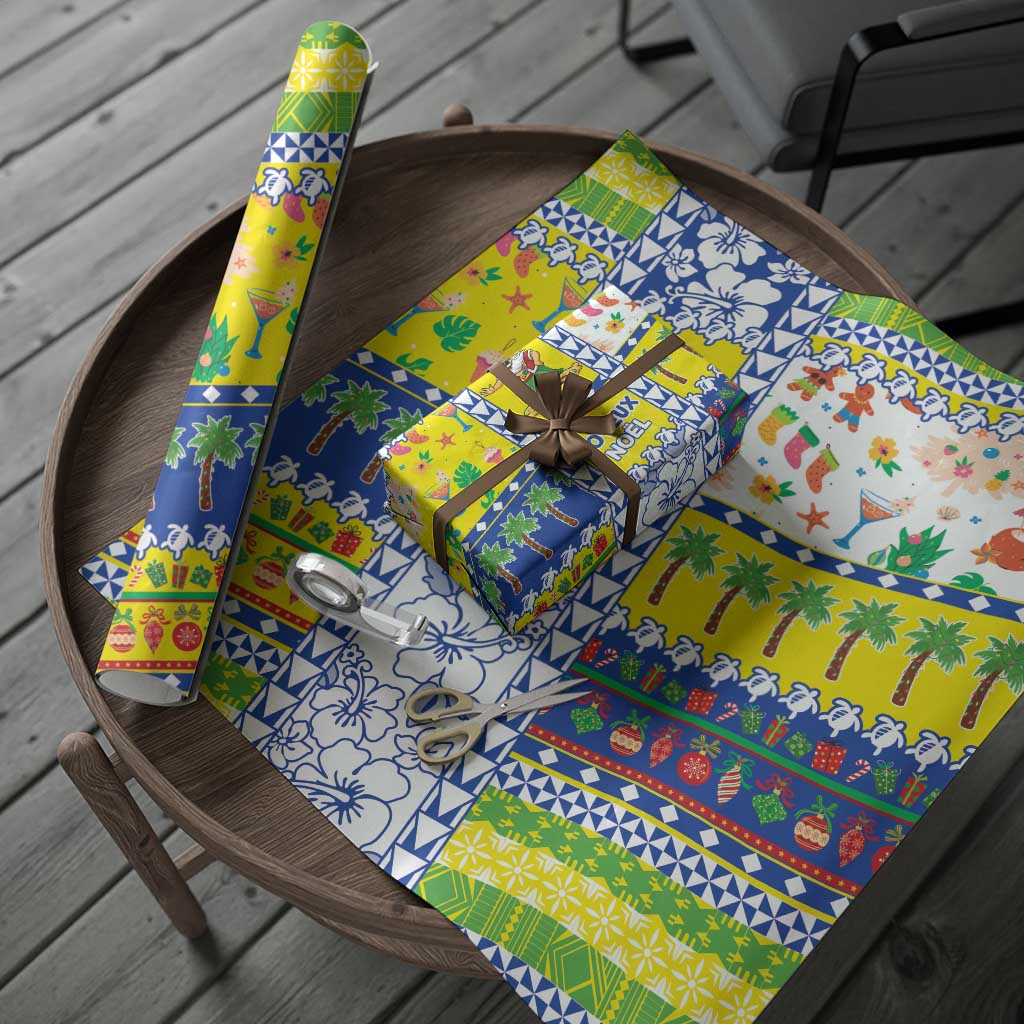 New Caledonia Christmas Wrapping Paper Festive Beach Vibes - Polynesian Pride