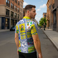 New Caledonia Christmas Zipper Polo Shirt Festive Beach Vibes - Polynesian Pride