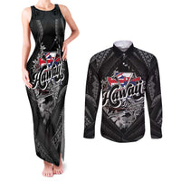Hawaii November 28th Couples Matching Tank Maxi Dress and Long Sleeve Button Shirt Kanaka Maoli Tribal Pattern - Polynesian Pride