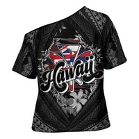 Hawaii November 28th Cross Shoulder Shirt Kanaka Maoli Tribal Pattern - Polynesian Pride