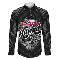 Hawaii November 28th Family Matching Puletasi and Hawaiian Shirt Kanaka Maoli Tribal Pattern LT05 Dad's Shirt - Long Sleeve Black - Polynesian Pride