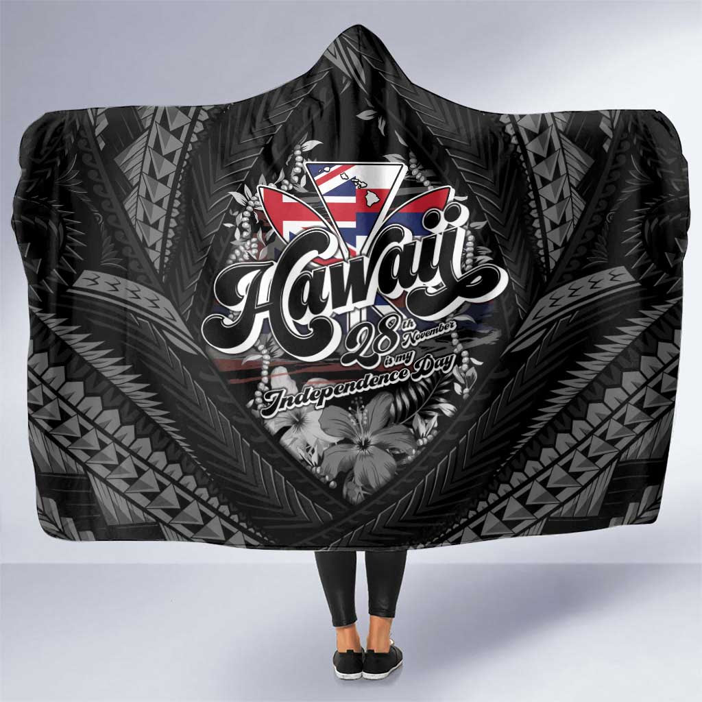 Hawaii November 28th Hooded Blanket Kanaka Maoli Tribal Pattern - Polynesian Pride