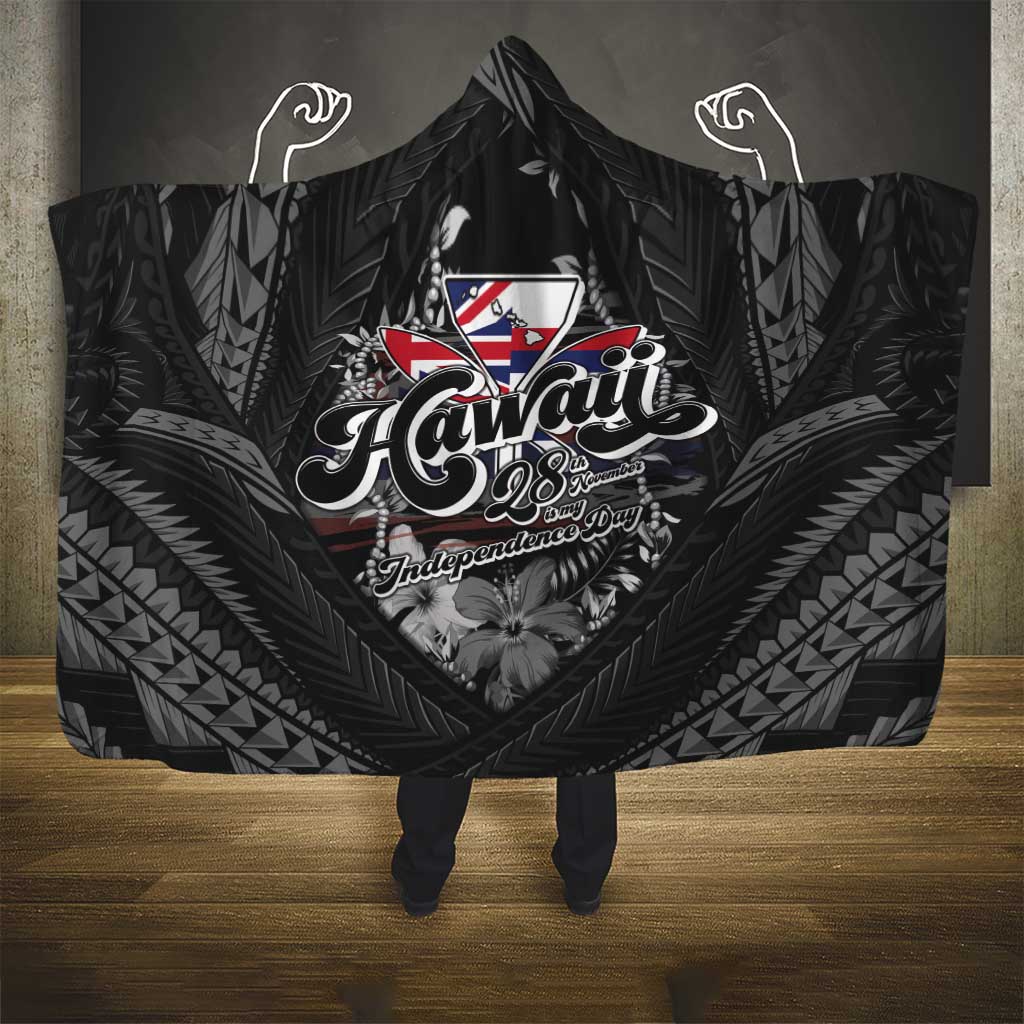 Hawaii November 28th Hooded Blanket Kanaka Maoli Tribal Pattern - Polynesian Pride