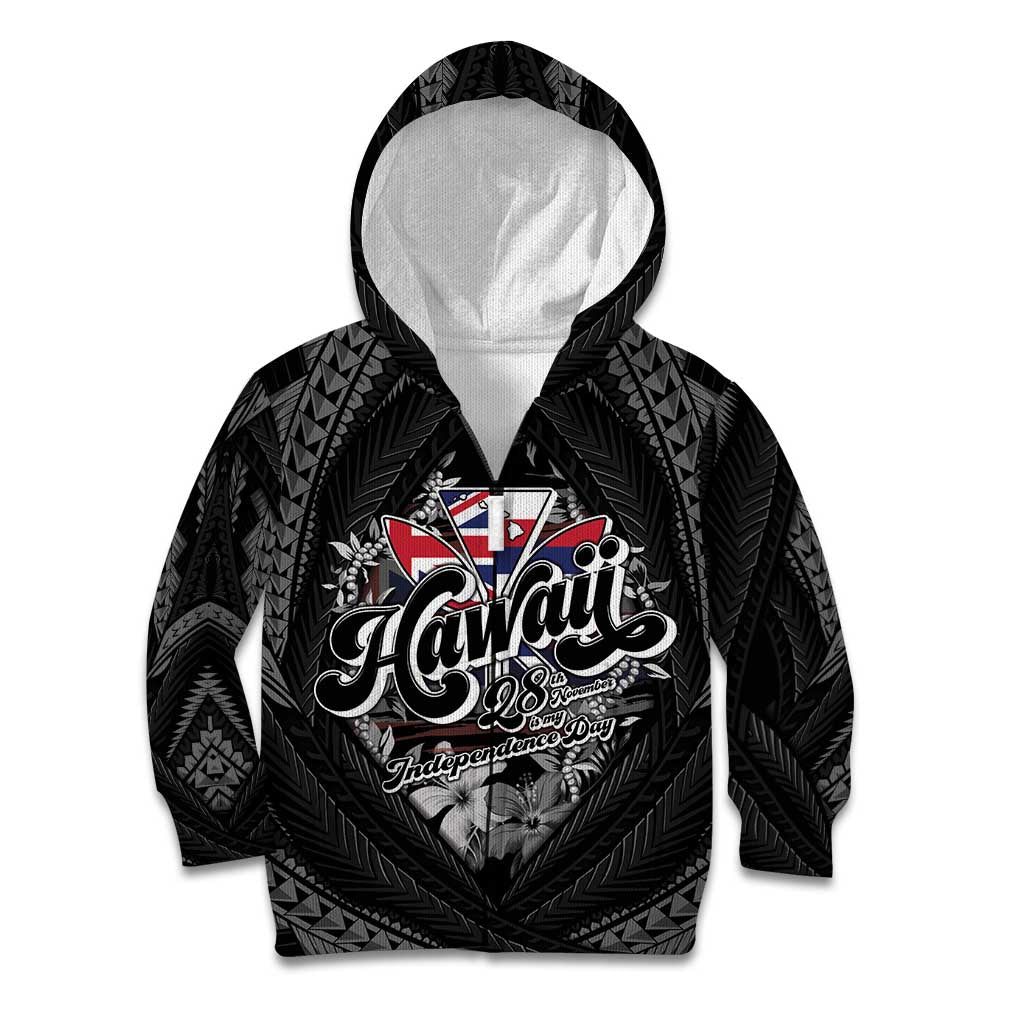 Hawaii November 28th Kid Hoodie Kanaka Maoli Tribal Pattern - Polynesian Pride