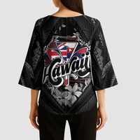 Hawaii November 28th Kimono Sleeve Blouse Kanaka Maoli Tribal Pattern - Polynesian Pride