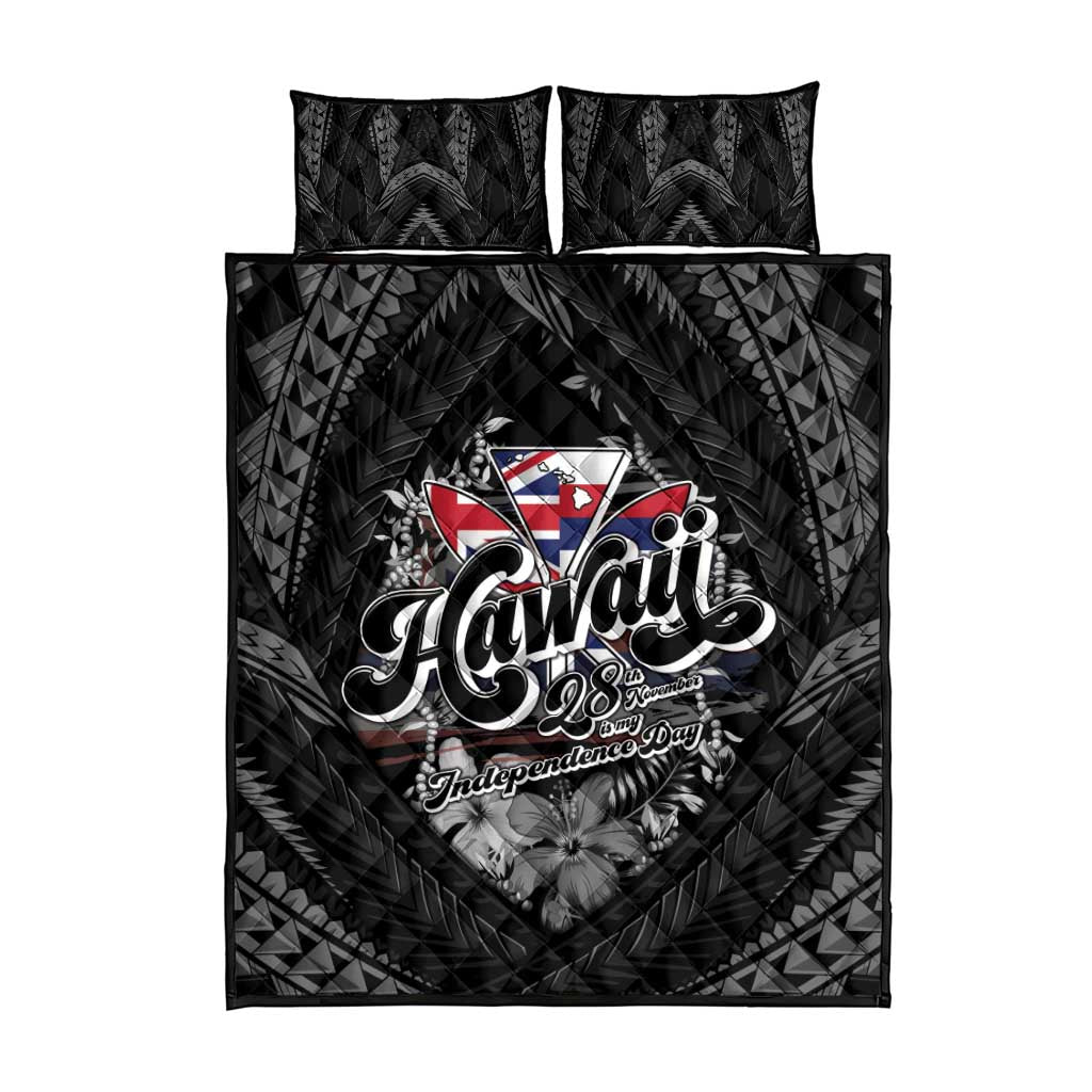 Hawaii November 28th Quilt Bed Set Kanaka Maoli Tribal Pattern - Polynesian Pride