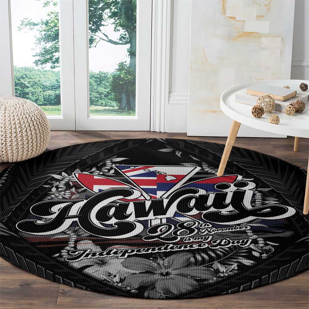 Hawaii November 28th Round Carpet Kanaka Maoli Tribal Pattern - Polynesian Pride