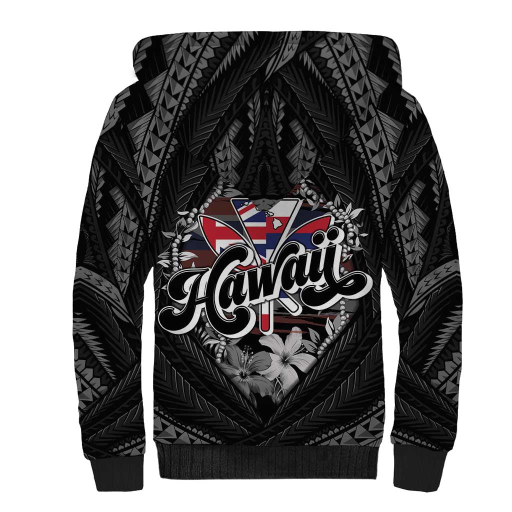 Hawaii November 28th Sherpa Hoodie Kanaka Maoli Tribal Pattern - Polynesian Pride
