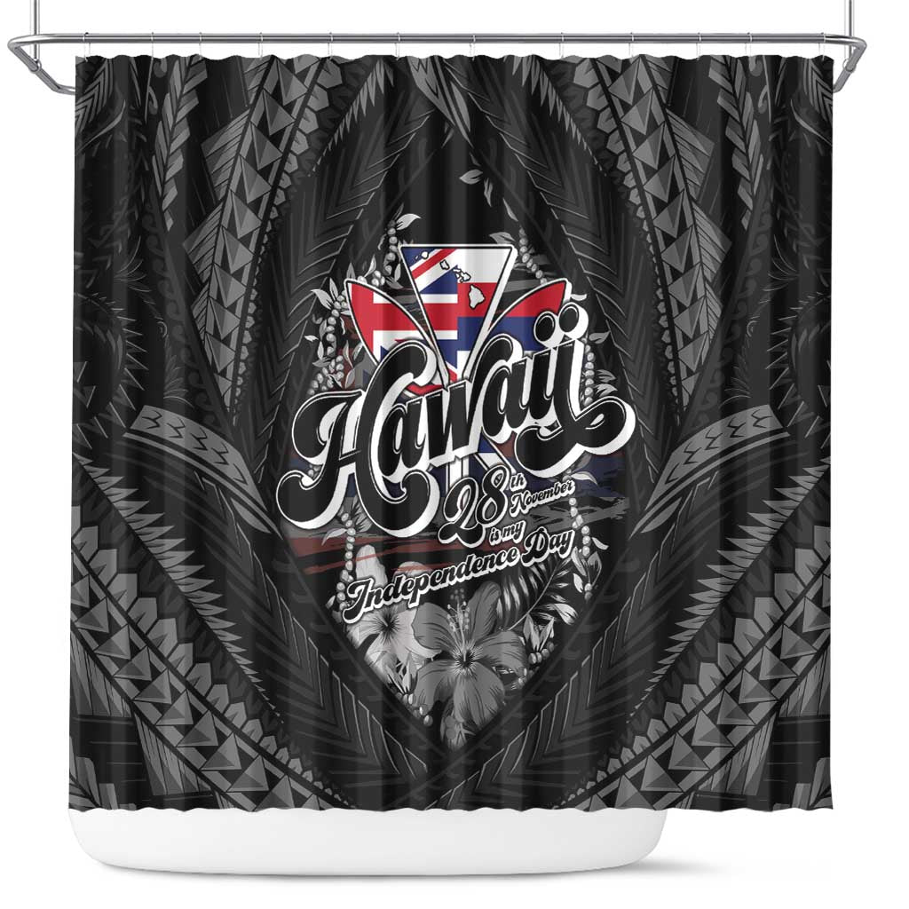 Hawaii November 28th Shower Curtain Kanaka Maoli Tribal Pattern - Polynesian Pride