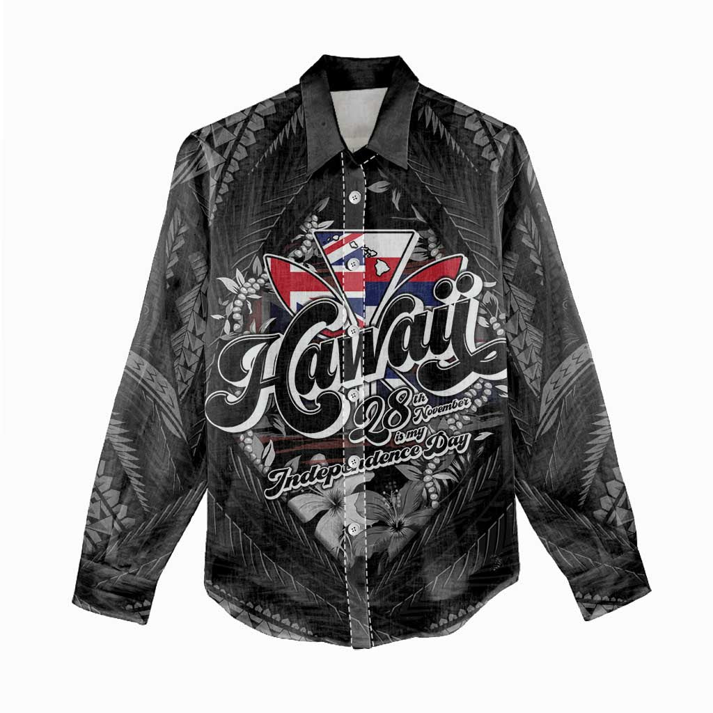 Hawaii November 28th Women Casual Shirt Kanaka Maoli Tribal Pattern - Polynesian Pride