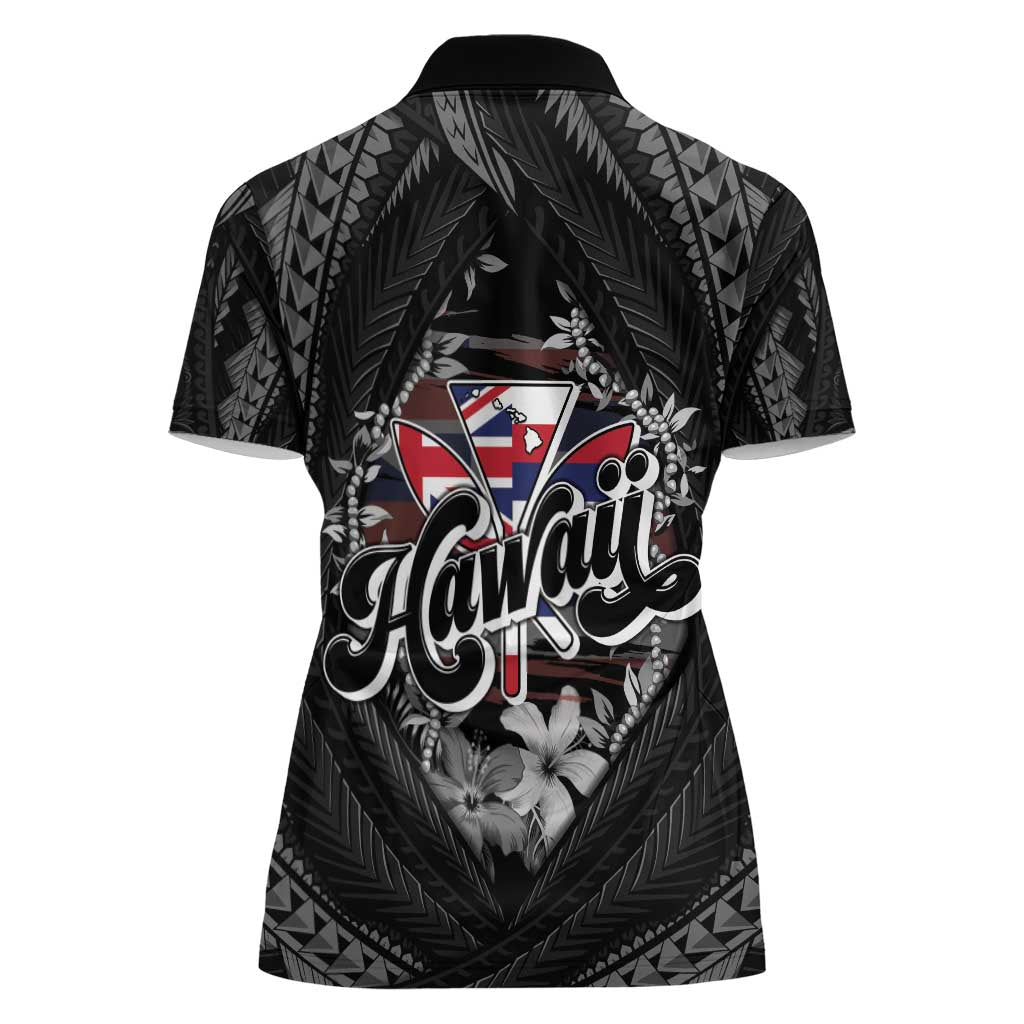 Hawaii November 28th Women Polo Shirt Kanaka Maoli Tribal Pattern - Polynesian Pride