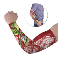 Puerto Rico Coqui Frog Arm Sleeves Tropical Flowers Polynesian Style - Polynesian Pride