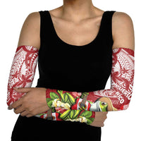 Puerto Rico Coqui Frog Arm Sleeves Tropical Flowers Polynesian Style - Polynesian Pride