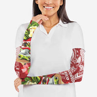 Puerto Rico Coqui Frog Arm Sleeves Tropical Flowers Polynesian Style - Polynesian Pride