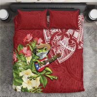 Puerto Rico Coqui Frog Bedding Set Tropical Flowers Polynesian Style - Polynesian Pride