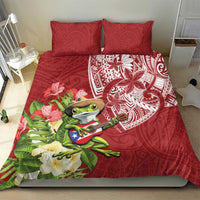 Puerto Rico Coqui Frog Bedding Set Tropical Flowers Polynesian Style - Polynesian Pride