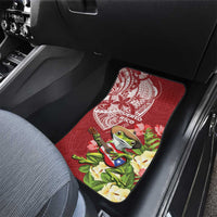 Puerto Rico Coqui Frog Car Mats Tropical Flowers Polynesian Style - Polynesian Pride