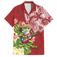 Puerto Rico Coqui Frog Hawaiian Shirt Tropical Flowers Polynesian Style - Polynesian Pride