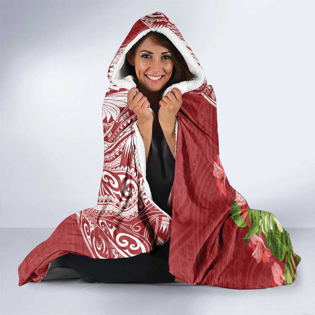 Puerto Rico Coqui Frog Hooded Blanket Tropical Flowers Polynesian Style - Polynesian Pride